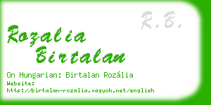 rozalia birtalan business card